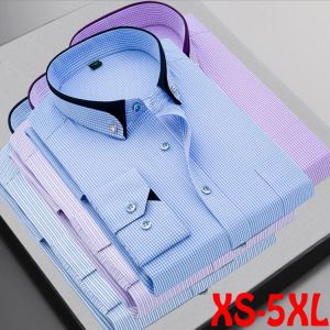 Men's Fashion Business Shirt Long Sleeve Slim Striped Shirt Simple Formal Shirt