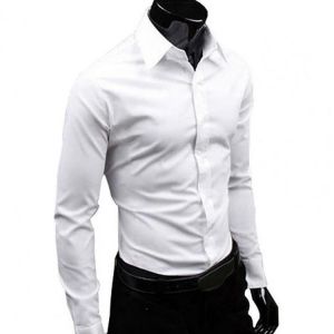 Men's Shirt Button-down Closure Anti-wrinkling Smelless Long-sleeve Button-down Shirt for Daily Life