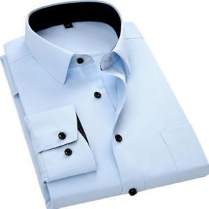 Twill Long sleeve Men dress Shirts regular fit easy care solid plain striped business men formal work shirts