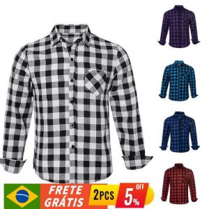 2021 New Men Plaid Shirt Long Sleeve Slim Fit Dress Shirts Casual Fashion Business Social Shirt Camisa Social Masculina
