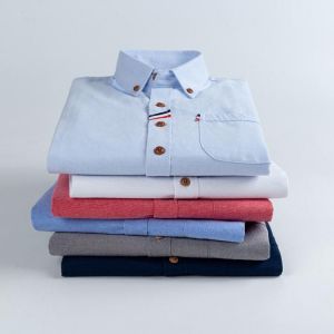 Cotton Oxford Long-sleeved Shirt Non-iron 2021 Spring and Autumn Business Casual Men's Professional Formal Wear White Shirt
