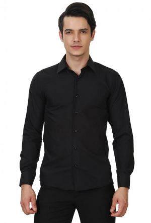 New Fashion Slim Fit Shirts For Men Black Long Sleeve Shirt Solid Cool Male Social Casual Business Dress Shirt Varetta turkey