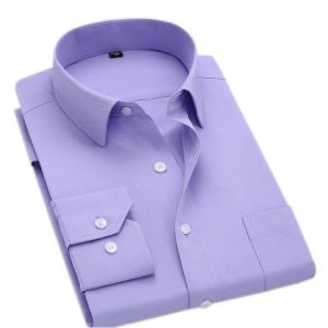 MACROSEA Classic Style Men's Solid Shirts Long Sleeve Men's Casual Shirts Comfortable Breathable Men's Office-wear 