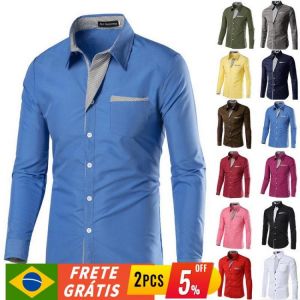 2021 Hot Sale New Fashion Camisa Masculina Long Sleeve Shirt Men Slim fit Design Formal Casual Brand Male Dress Shirt Size L-4XL