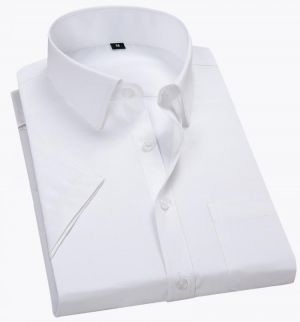Quality Summer Men Shirt Short Sleeved Solid Twill Formal Business White Camisa Masculina Men Social Shirts 4XL 5XL 6XL 7XL 8XL