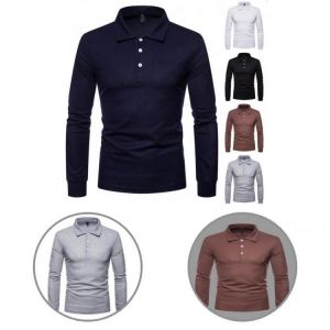 Soft Texture  Fashion Buttons Neck Turn-Down Collar Top Shrink Resistant Casual Shirt Handsome   for Party