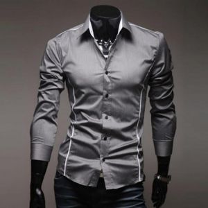Men Autumn Shirt 2021  Single-breasted Business Formal Slim Autumn Shirt Quick Dry Spring Shirt for Work