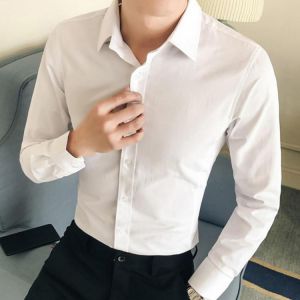 Men Suit Set 2021  Lapel Formal Summer Long Sleeve Buttons Shirt for Dating