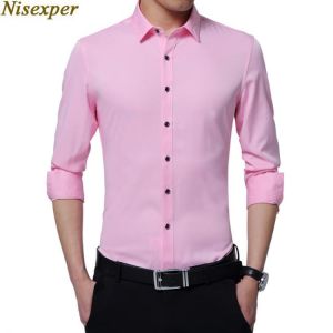 2018 New Arrival Man's Shirt Long Sleeve Autumn New Fashion Designer Good Quality Solid Shirt Slim Fit Business Shirts