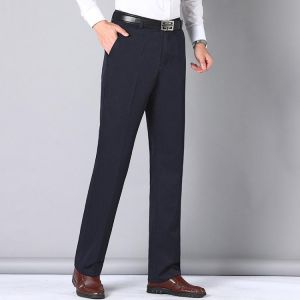 Men's middle-aged and elderly dad men's trousers high waist men's trousers men's loose straight-leg trousers c