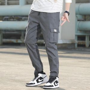Overalls men's 2021 autumn new cotton tide brand trousers wholesale youth functional multi-pocket men's casual pants