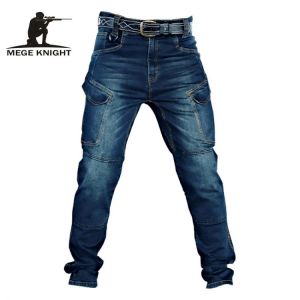 Mege Tactical Denim Pants Military Cargo Jeans Men Casual Pants Stretch Multi Pockets Tactical Combat Army Working Clothing