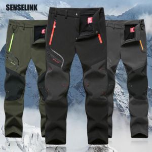Autumn Winter Men Outdoor Pants Plus Size Fleece Warm Waterproof Windproof Breathable Trousers Sports Hiking Cargo Pants Men 6XL