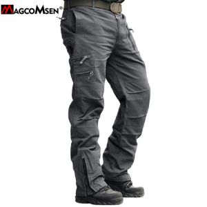 MAGCOMSEN Military Men's Casual Cargo Pants Cotton Tactical Black Work Trousers Loose Airsoft Shooting Hunting Army Combat Pa