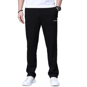 Men Sports Running Pants Zipper Pockets Loose Training Elastic Waist Jogging Casual Trousers Sweatpants Solid Plus Size 6XL
