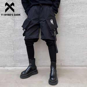 11 BYBB'S DARK Tactical Function Cargo Pants Man Fake Two Embroidery Harem Pants Streetwear Harajuku Joggers Men Trousers Bla