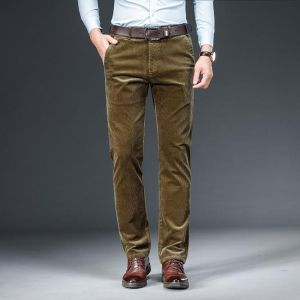 Autumn Winter Thick Section Corduroy Men's Cotton Casual Pants Business Corduroy Trousers Men Brown Straight Long Pants 28-42