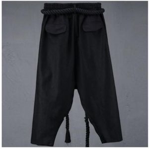 Men's trousers spring and summer low crotch trousers men's wide-leg trousers retro culottes bloomers stage outfit Yamamo