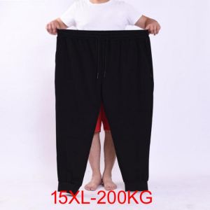 Men's big pants 200KG plus size 14XL 15XL loose stretch large size 66 60 62 spring casual pants black 50 52 54 56 58