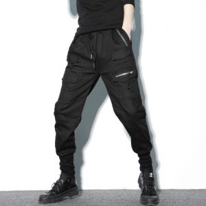 Streetwear Joggers Harem Pants Men Cotton Black Zippers Pockets Man Sweatpants Casual Slim Spring Cargo Mens Joggers Pants