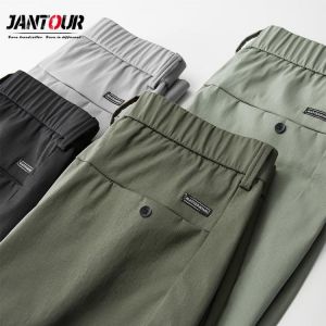 Autumn Winter New Casual Pants Men Cotton Slim Fit Thick Fashion Gray ArmyGreen Black Comfortable Trousers Male Brand Clothing