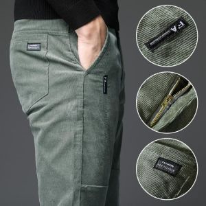 Winter Pants Men Trousers Military Green Pants 2021 Out Door Corduroy Slim Casual Trousers Male Black Office Work Pants Big Size
