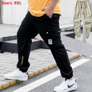Loose Cargo Pants Joggers Hip Hop Safari Big Plus Size Sweatpants 5XL 6XL 8XL 9XL Cotton Stretched Ankle Length Harem Trousers