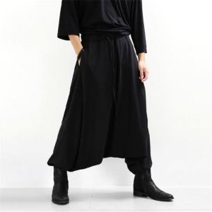 Men's casual pants wide-leg trousers, harem pants, loose low-grade suspending crotch