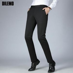 Non-ironing Wrinkle Free New Top Quality Brand Casual Elastic Long Men Pants Business Straight Trousers Fashion Men's Clothin