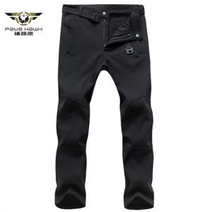 Men's Winter Thick Warm Fleece Shark Skin Pants Casual Tactical Military Trousers Male Stretch Waterproof Outwear Sweatpants