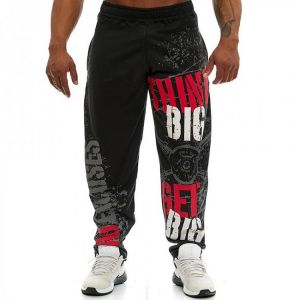 Men's summer fashion printed quick-dry fitness sport casual pants gym running training loose straight tube full pants