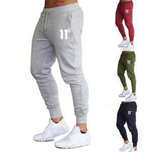 Hot Mens Casual Slim Fit Tracksuit Sports Solid Male Gym Cotton Skinny Joggers Sweat Casual Pants Trousers