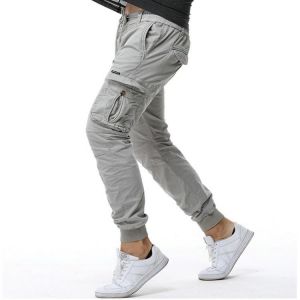 2020 Cotton Cargo Pants Men Ankle Banded Casual Slim Jogger Pants Men Pantalon Hombre
