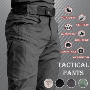 City Military Tactical Pants Men SWAT Combat Army Trousers Multi-Pockets Lightweight Waterproof Casual Outdoor Cargo Pants Men