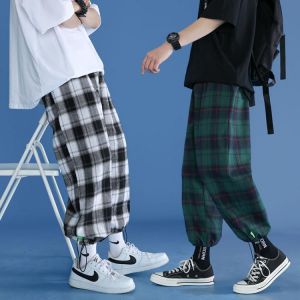 Trendy Plaid Streetwear Pants Men's 2021 New Comfortable Pant Summer Loose Comfortable Casual All-match Korean Joggers Trouse