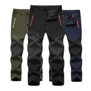 Men Climbing pants Plus size Softshell Fleece Outdoor Pants Trekking Fish Camp Climb Hiking Ski Warm Travel Trousers