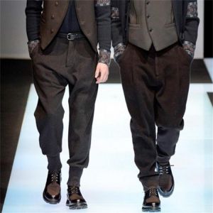 Men's Woolen Casual Pants Loose New Winter Youth Leggings Small Leggings Tweed Pants Harlan Pants