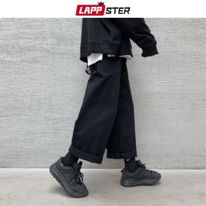 LAPPSTER Men Korean Fashions Harem Pants Wide Leg Joggers 2021 Mens Black Loose Sweatpants Japan Style Straight Pants Trousers
