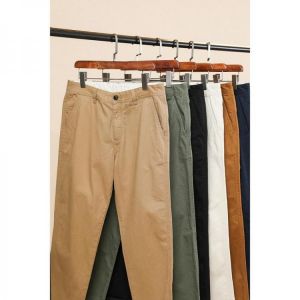SIMWOOD 2021 Autumn Winter New Regular Fit Straight Pants Men 100% CottonTwill Enzyme Wash TrousersClassic Chinos SJ170995