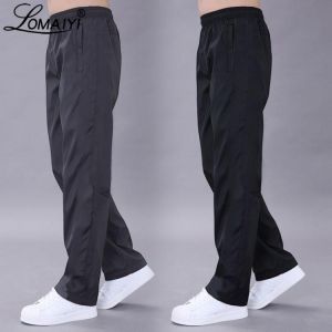 LOMAIYI Plus Size 6XL Men's Casual Pants Men Spring/Autumn Pants Mens Breathable Quick Dry Trousers Male Loose Black Pants AM