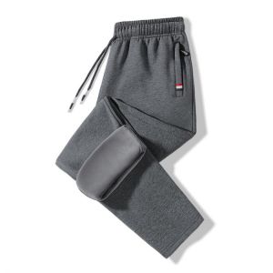 Men's Trousers 2021 Winter Plus Velvet Warm Cotton Loose Straight-leg Pants Large Size M-5XL Solid Color Sports Casual Pants 