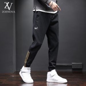 ZOENOVA Men's Joggers Winter Fleece Outdoor Sweatpants Fashion Applique Harem Pants Men Cotton Casual Trousers Trousers For M