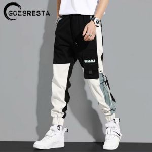 Men Cargo Pants Hip Hop Streetwear Jogger Drawstring Design Casual Trousers Men 2021 Summer Brand New Harajuku Fashion Pants Men