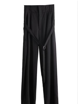 Trendy men's wide leg pants high waist 2020 spring and summer new loose straight tube casual slim versatile pants fashion
