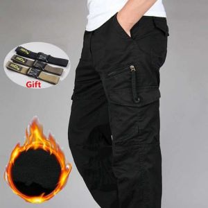 Winter Men's Cargo Pants Double Layer Fleece Warm Thick Military Camouflage Tactical Cotton Long Trousers Men Baggy Casual Pa