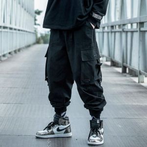 Black Cargo Pants Men Hip Hop 2021 Pants Mens Autumn Harem Pant Streetwear Harajuku Jogger Sweatpant Cotton Trousers Male Pants