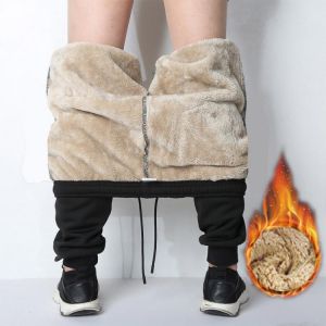 Men's Winter Pants Outside Warm Joggers Thicken Men Sweatpants Heavyweight Streetwear Fleece Trousers  Men Pant