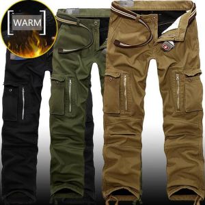 Men's Winter Super Warm Pants Double Layer Classic Cargo Wool