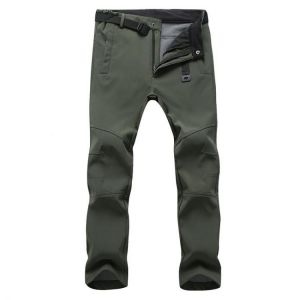 Men's Winter Warm Fleece Pants Sweatpants Stretch Waterproof Pants Men Thermal Shark Skin Long Trousers Male Casual Work Pant