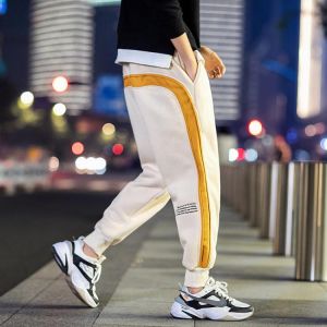 Winter Men Pants Joggers Elastic Waist Casual Fleece Warm Trousers Men Loose Comfy Workout Tracksuit Mens Sweatpants
